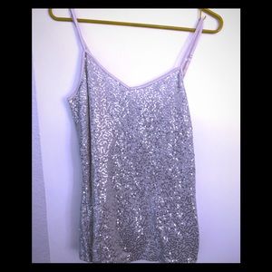 Silver sequin tank